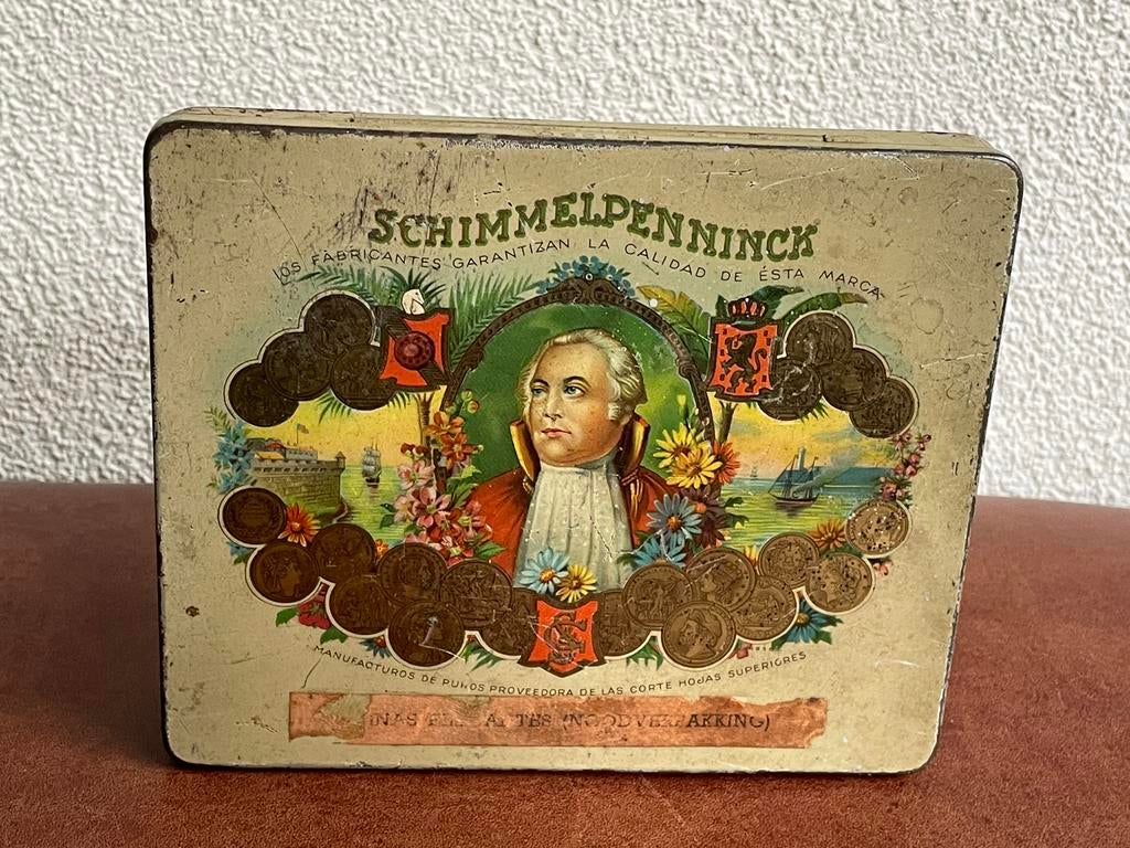 Oud sigarenblik Schimmelpenninck, Ophalen of Verzenden, Gebruikt, Overige
