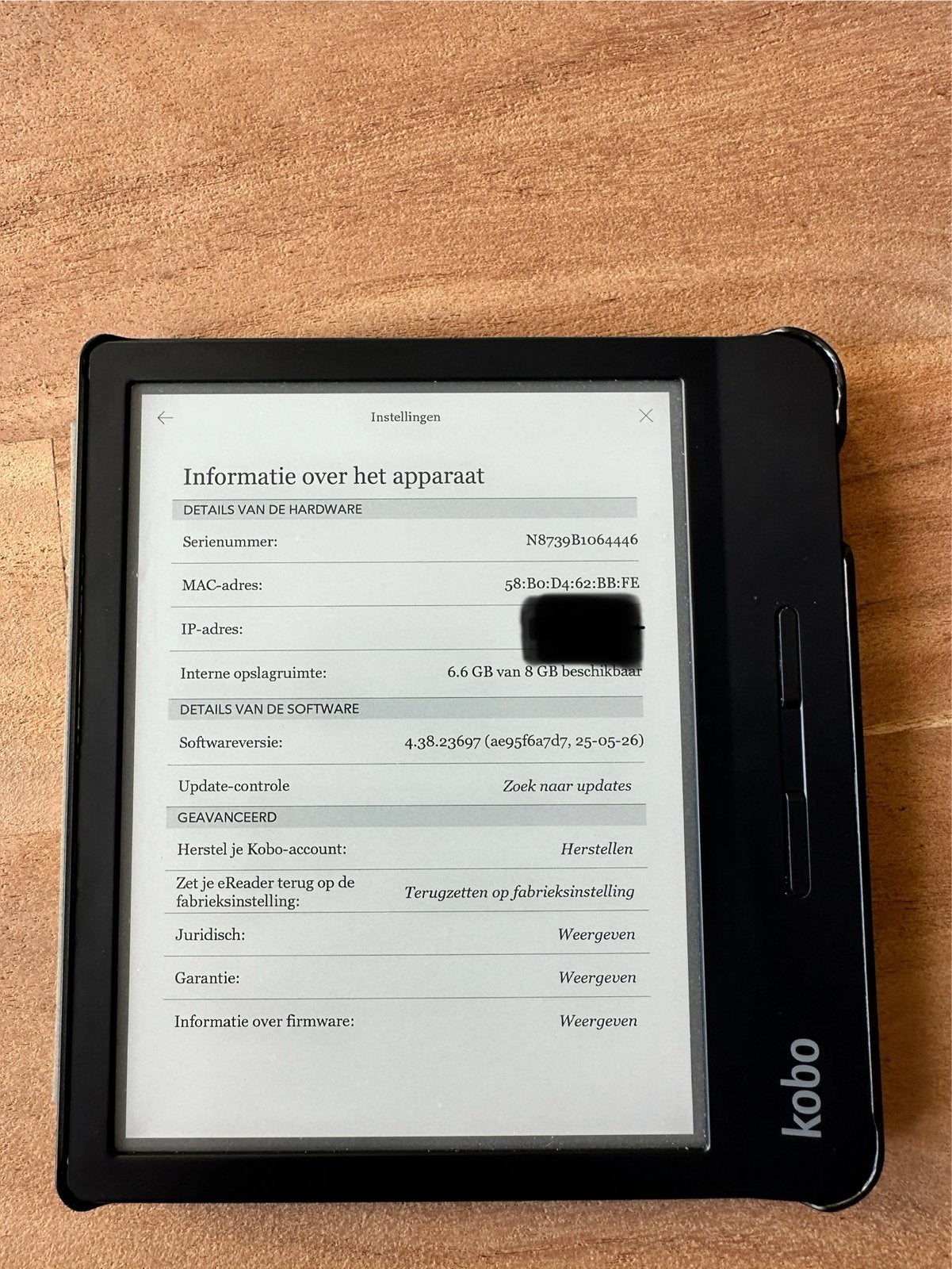 Kobo Libra H2O e-reader - Krasvrij scherm, Touchscreen, Zo goed als nieuw, 7 inch, 8 GB