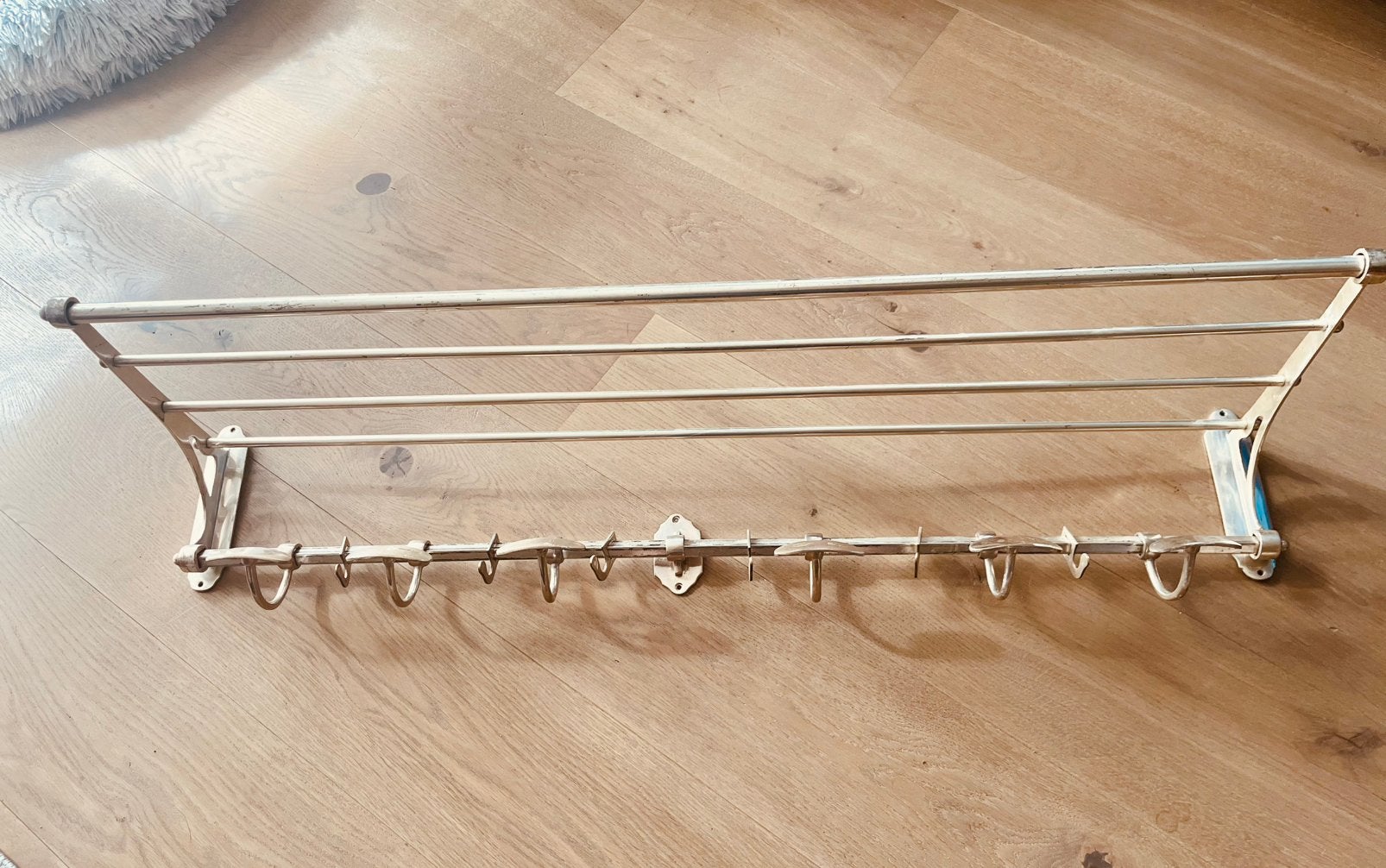 Kapstok franse treinkapstok met bagagerek, Wandkapstok, Gebruikt, Ophalen of Verzenden, Minder dan 100 cm