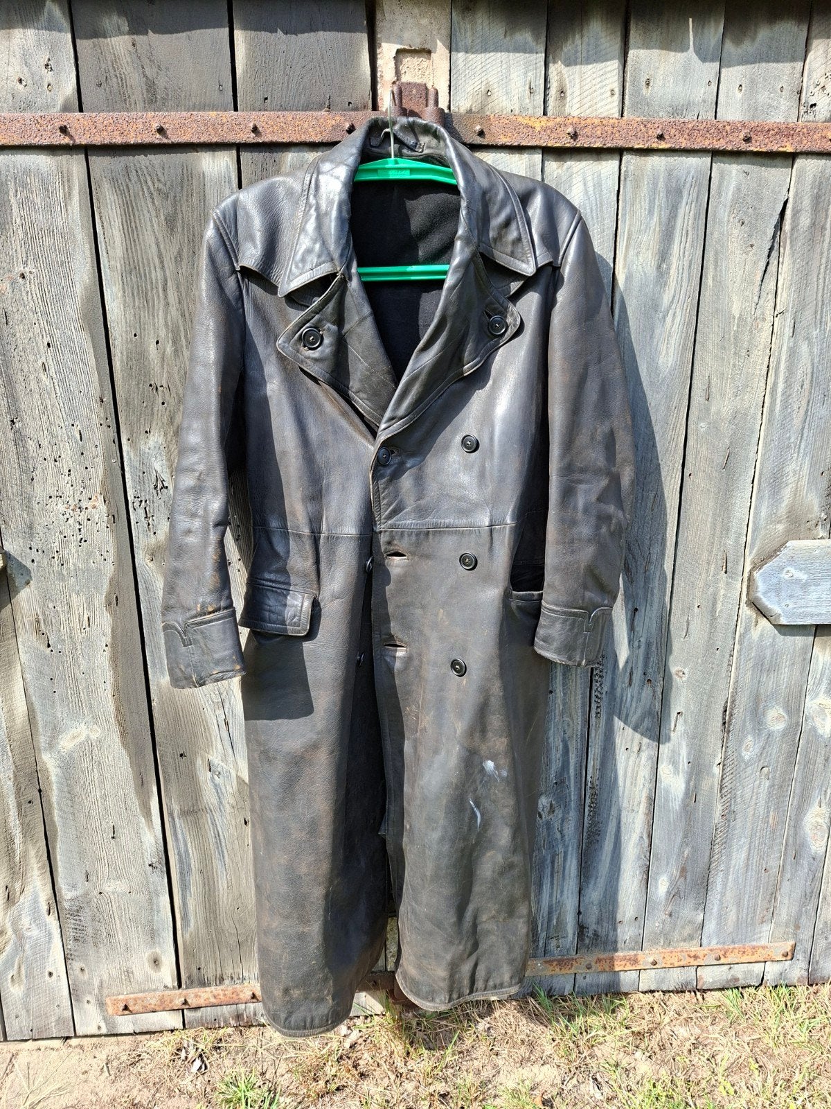 Vintage Leren Jas, Muts en Wanten - Heren, Kleding | Heren, Ophalen, Onbekend, Zwart, Overige maten