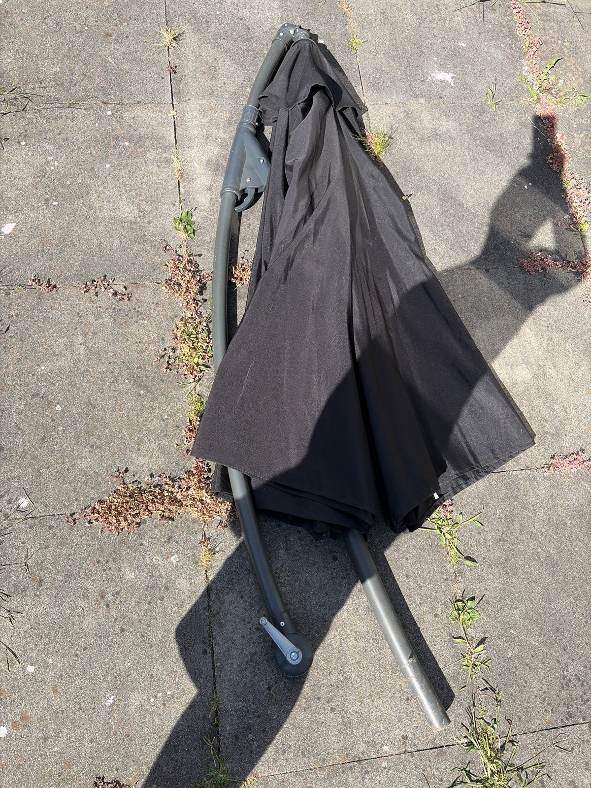 Zwarte parasol, gebruikt, Ophalen, 2 tot 3 meter, Stokparasol, Verstelbaar