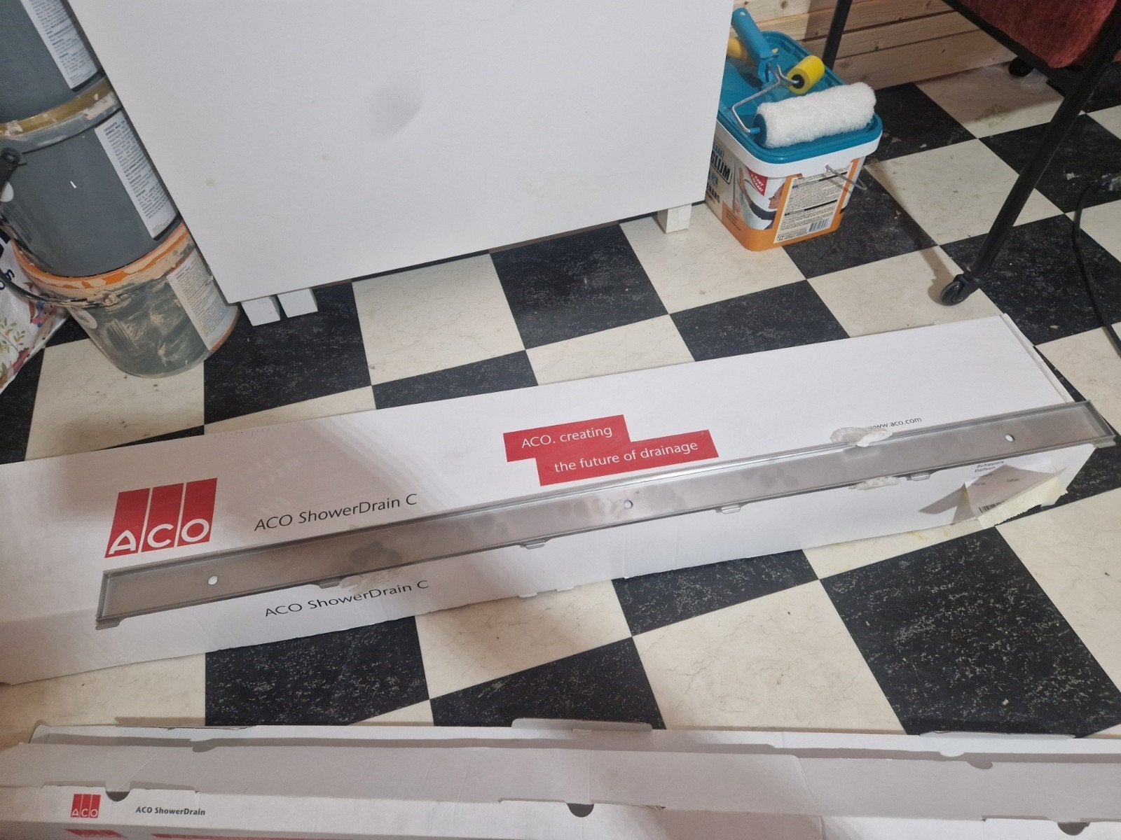 ACO ShowerDrain C douchegoot 1185 mm met tegelgoot en RVS, Ophalen of Verzenden, Nieuw, Met douche