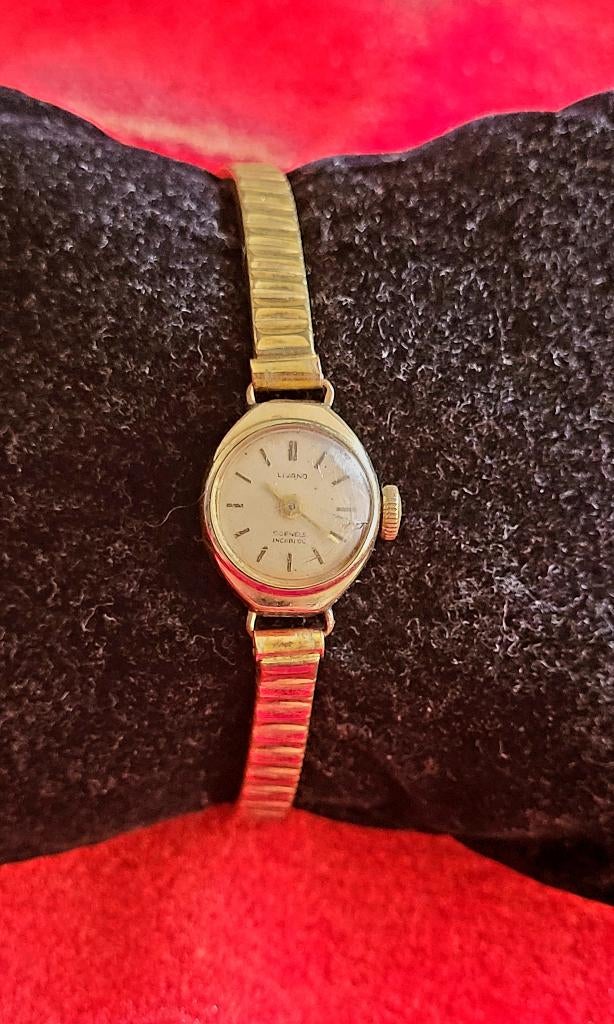 Vintage horloge Opwinder, Sieraden, Tassen en Uiterlijk, Horloges | Antiek, Overige materialen, Polshorloge, 1930 tot 1960, Verguld