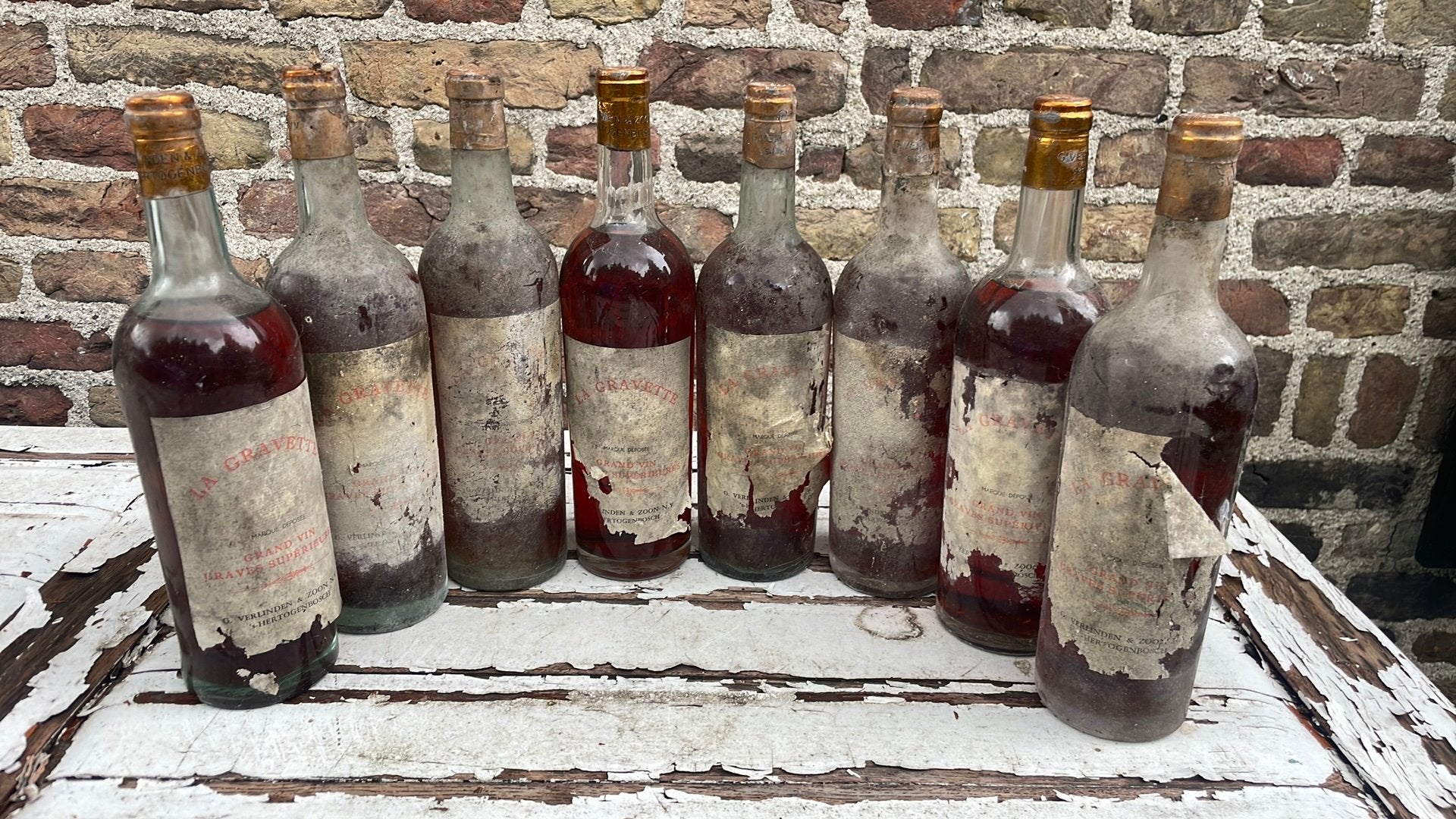 La Gravette Rosé ‘50/‘60- 8x-gebotteld door Verlinden Den B., Verzamelen, Roséwijn, Frankrijk, Ophalen of Verzenden, Vol