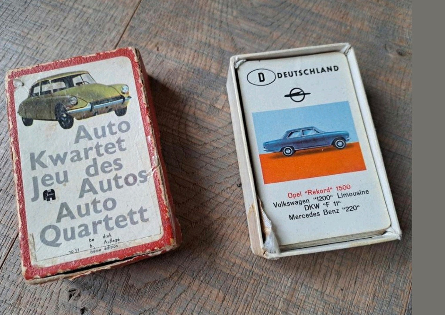 Vintage  kwartetspel oude auto's, Verzamelen, Speelkaarten, Jokers en Kwartetten, Ophalen of Verzenden, Gebruikt, Kwartet(ten)