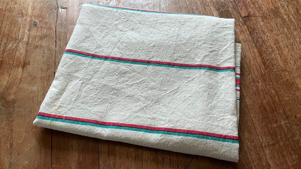 6 Franse linnen theedoeken - frisse decoratie, Ophalen of Verzenden, Gebruikt, Overige kleuren, Theedoek of Handdoek