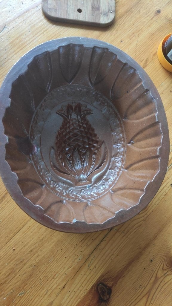 Antieke Brocante Keramieken Puddingvorm / Bakvorm - Ananas, Ophalen of Verzenden