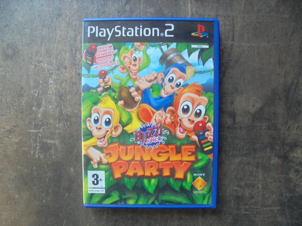 Buzz Junior Jungle Party voor PS2 (zie foto's) III, Puzzel en Educatief, Gebruikt, Ophalen of Verzenden, 3 spelers of meer