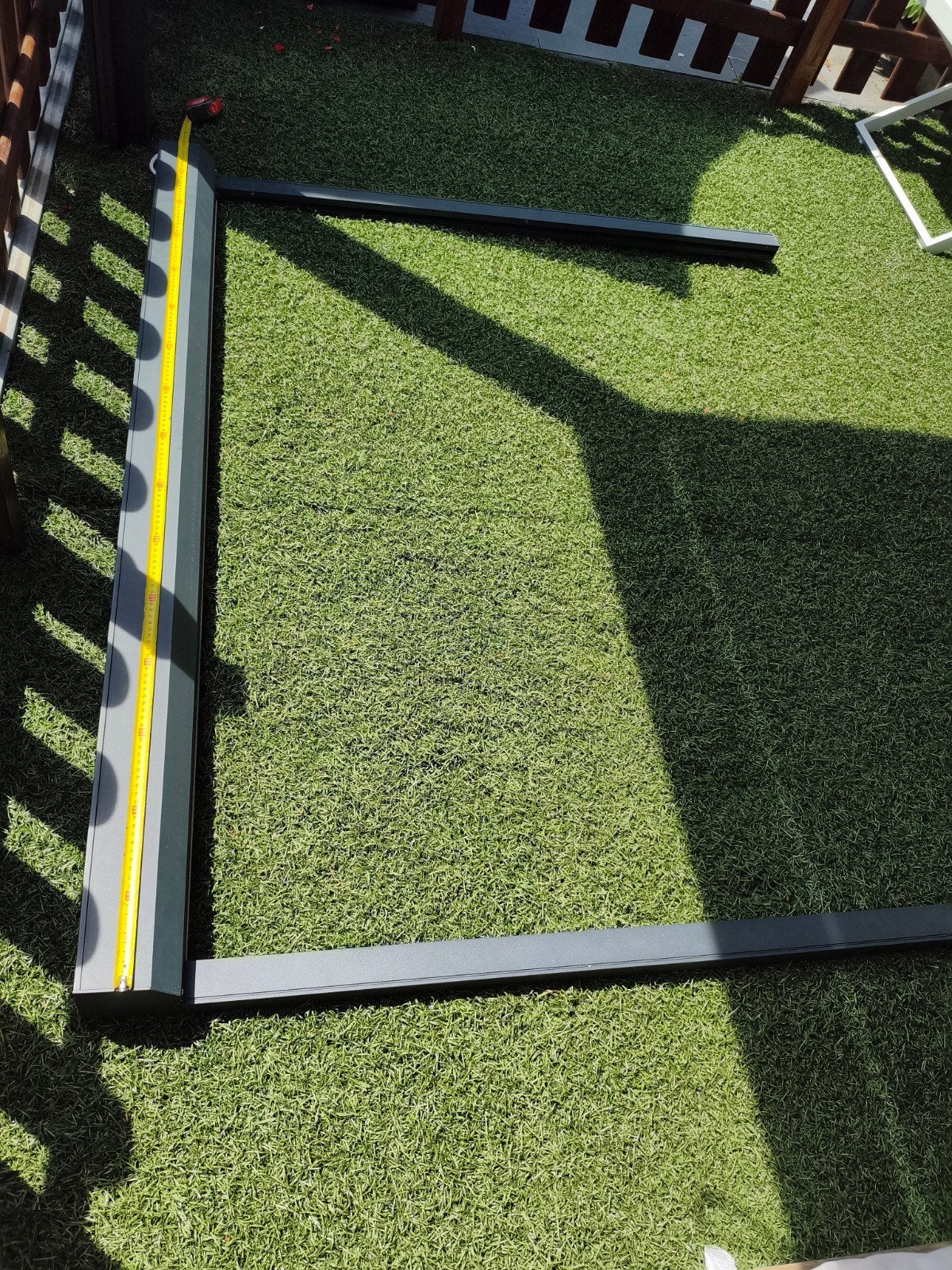 Elektrisch screen - Grijs - 160x136cm, Tuin en Terras, Zonneschermen, Ophalen, Elektrisch, 150 tot 300 cm, Screen