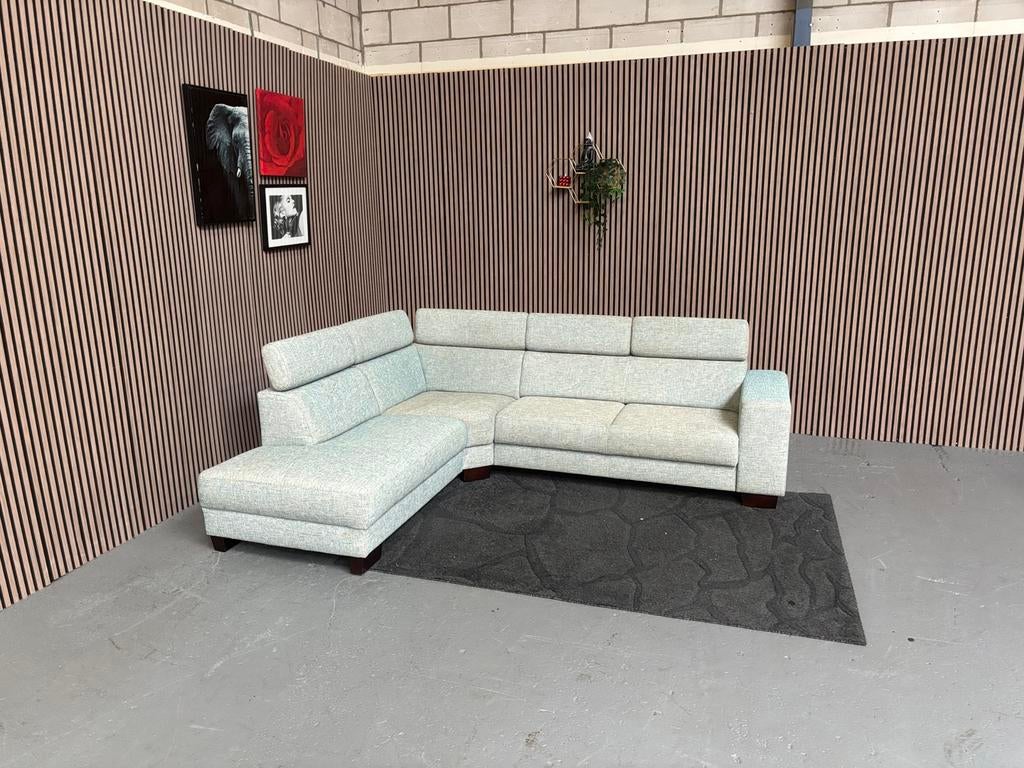 GRATIS LEVERING Hoekbank Lichtblauw 270x230 GEREINIGD, 250 tot 300 cm, Hoekbank, Ophalen of Verzenden, Zo goed als nieuw