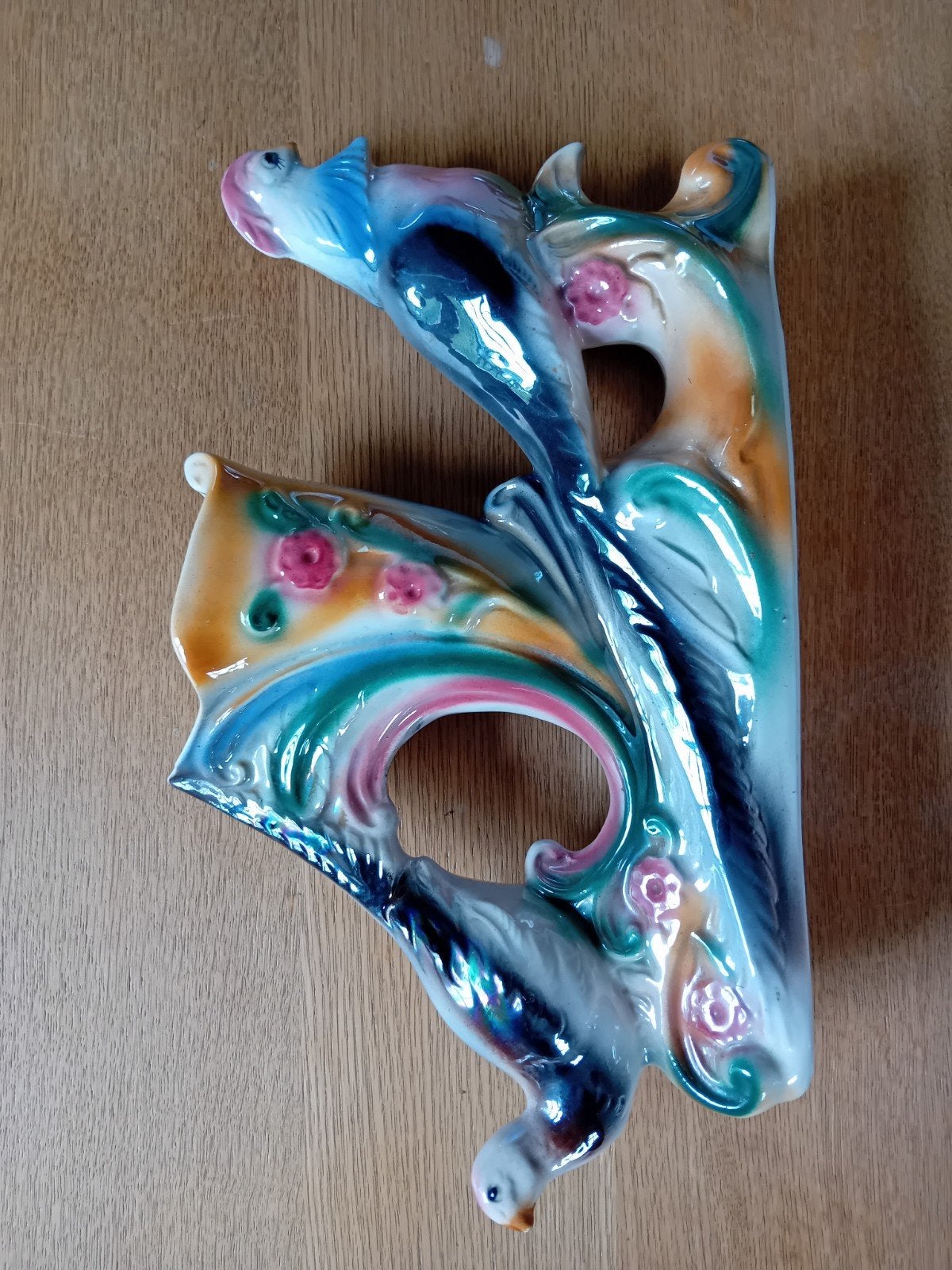 Vintage Italiaanse wandvaas met vogels, jaren '50/'60, Antiek en Kunst, Ophalen of Verzenden