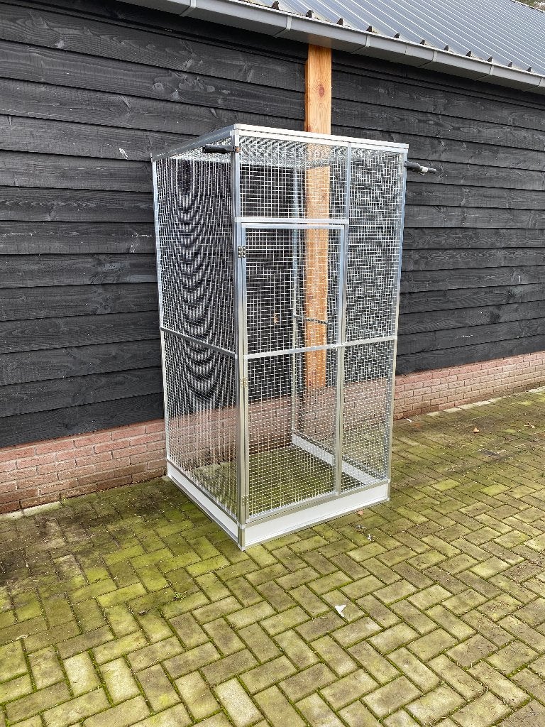 Aluminium volière met mostrand 102 x 104 x 202 cm nieuw, Dieren en Toebehoren, Vogels | Hokken en Kooien, Ophalen of Verzenden