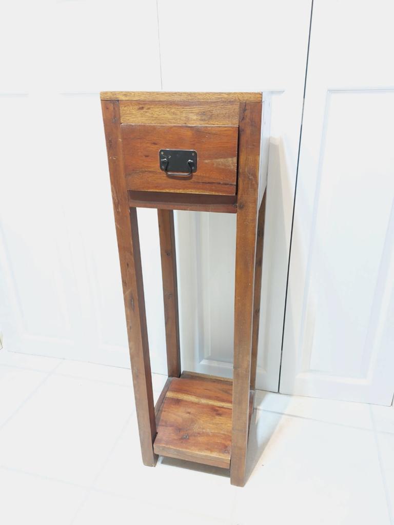 Houten bijzettafel met lade - 100x30x30cm, Huis en Inrichting, Tafels | Bijzettafels, Minder dan 55 cm, Gebruikt, Ophalen of Verzenden