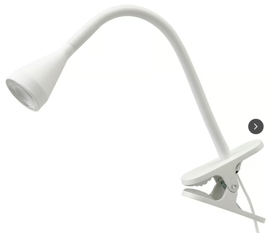 Lampjes IKEA - NÄVLINGE Led-wand-/klemspot, wit - 34 cm, Ophalen, Gebruikt, Kunststof, Plafondspot of Wandspot