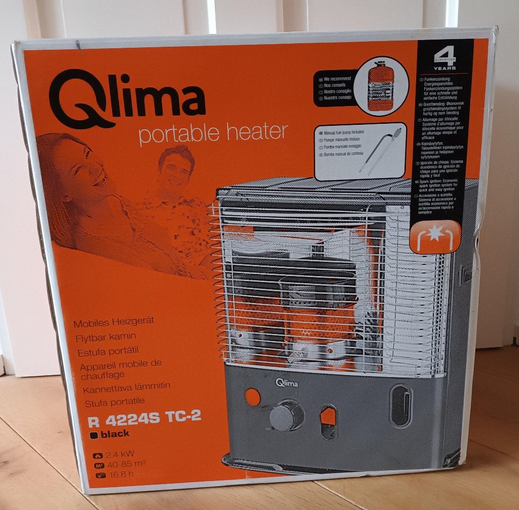 Nieuw: Qlima kachel zwart 2,4 KW, portable Heater, Huis en Inrichting, Ophalen, Oliekachel, Overige brandstoffen, Nieuw
