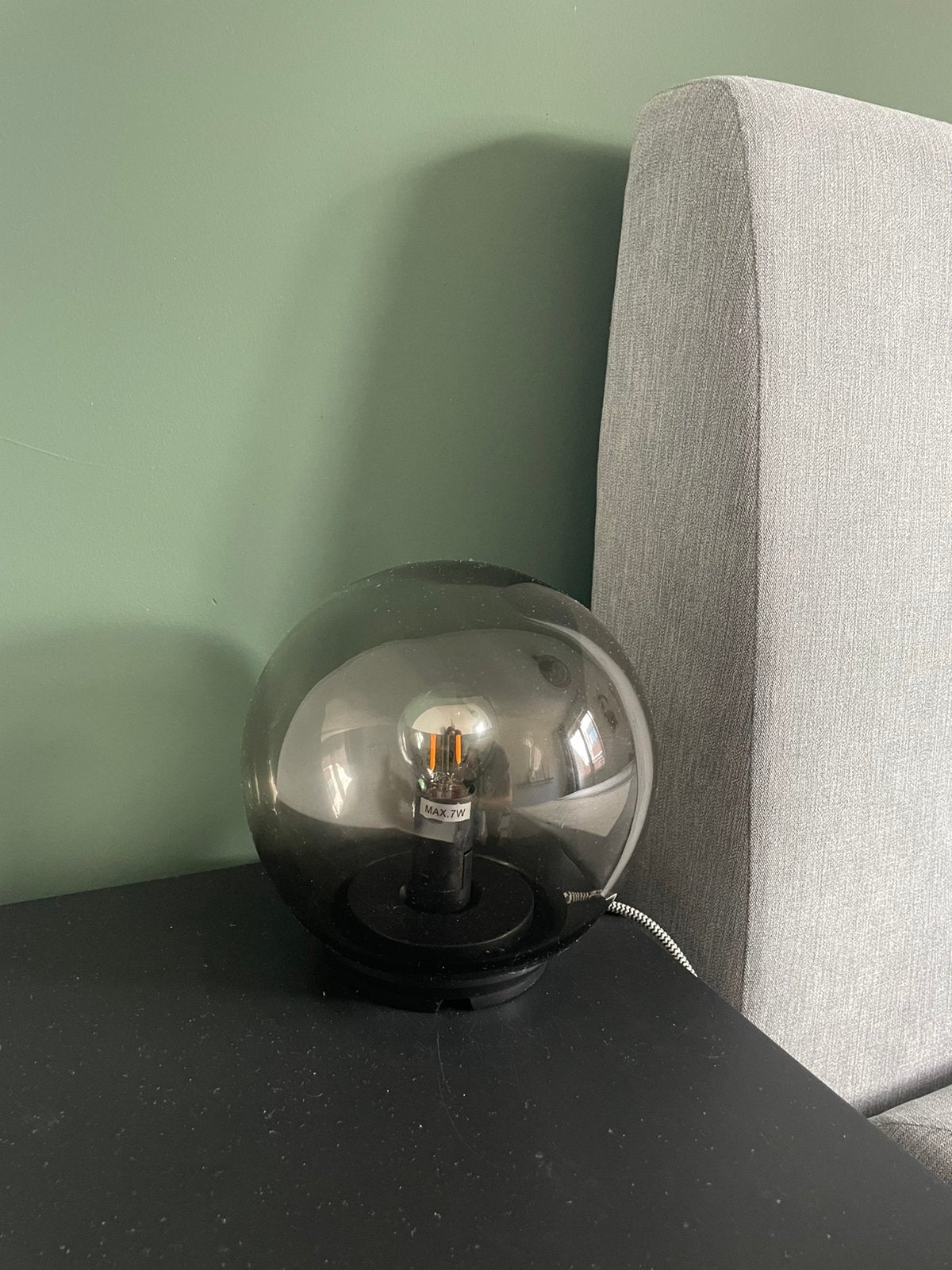 2x rond tafellampje Ikea, Grijs, Ophalen, Zo goed als nieuw, IKEA