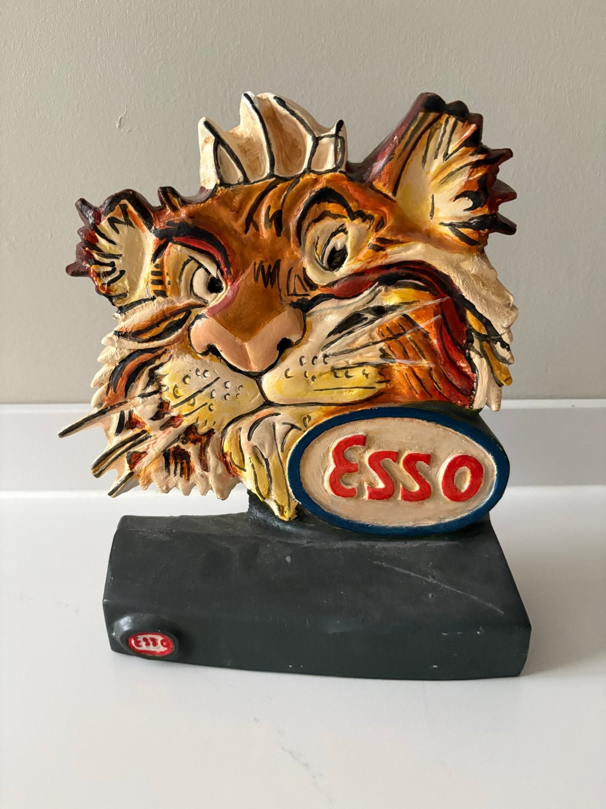 Vintage Esso Tijger 3D Reclamebeeld - Stop een Tijger in uw, Verzamelen, Verzenden, Zo goed als nieuw, Reclamebord