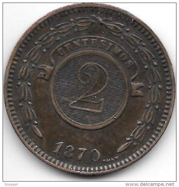 paraguay 2 centavos 1870 km3 vf+, Verzenden, Zuid-Amerika, Losse munt
