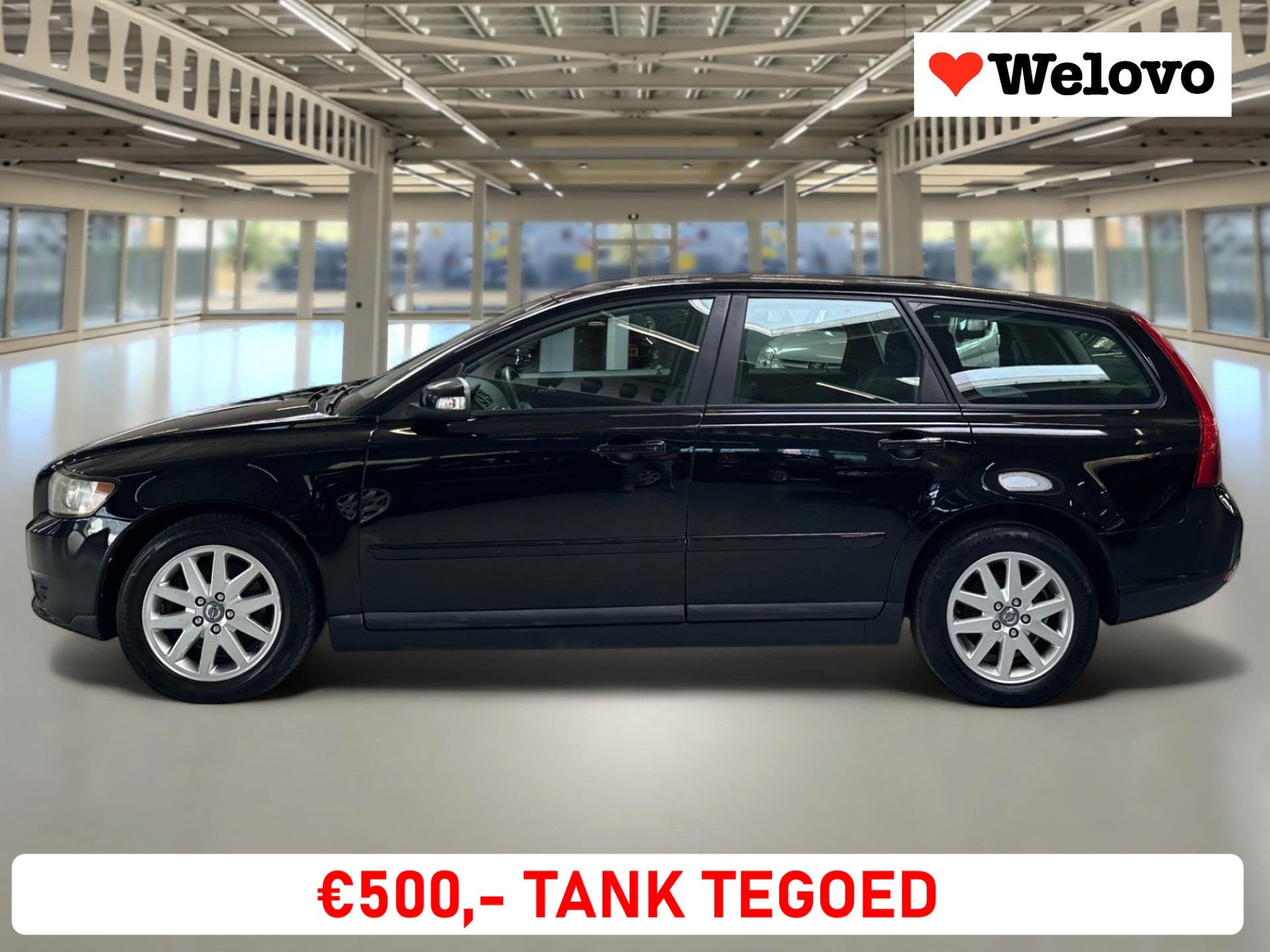 Volvo V50 2.4i Garantie Incl. BTW, verwarmde stoelen automaa, Stof, Gebruikt, Zwart, 700 kg