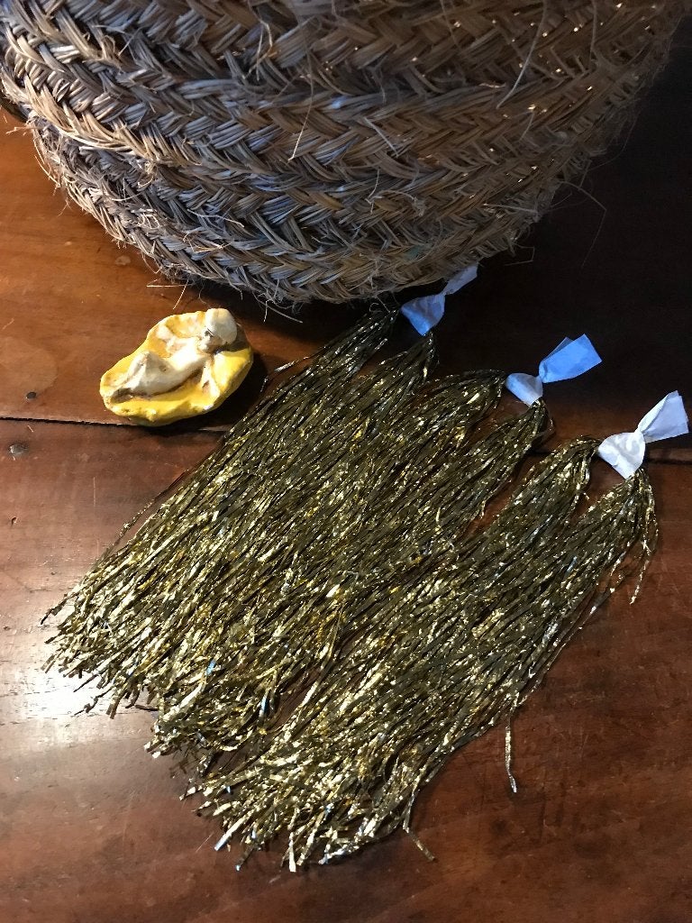 Oude LOOD LAMETTA loodlametta oude kerstballen brocante, Ophalen of Verzenden, Zo goed als nieuw