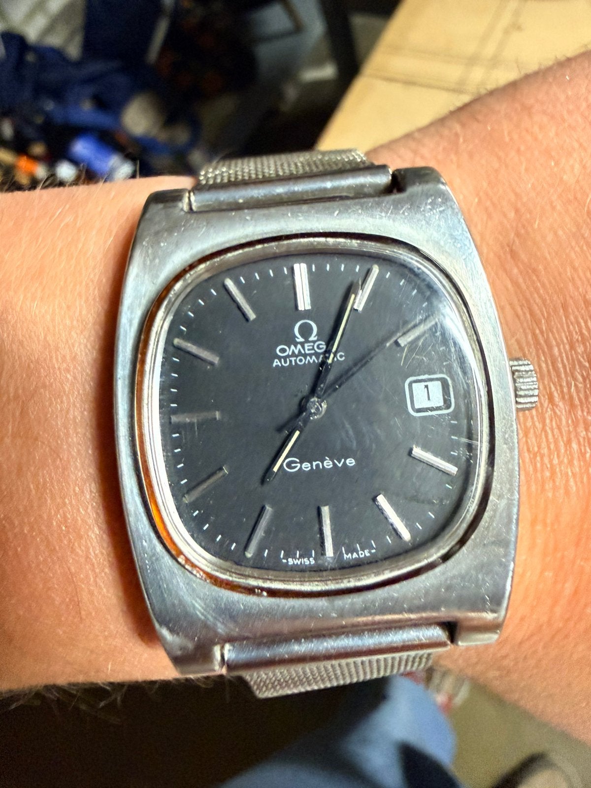 Omega Genève Automatic – Vintage 1970s, Ophalen of Verzenden, Zo goed als nieuw, Staal, Omega