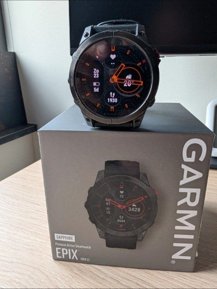 Garmin Epix Gen 2 Smartwatch 47mm Saffierglas, Afstand, Zwart, Ophalen of Verzenden, Zo goed als nieuw