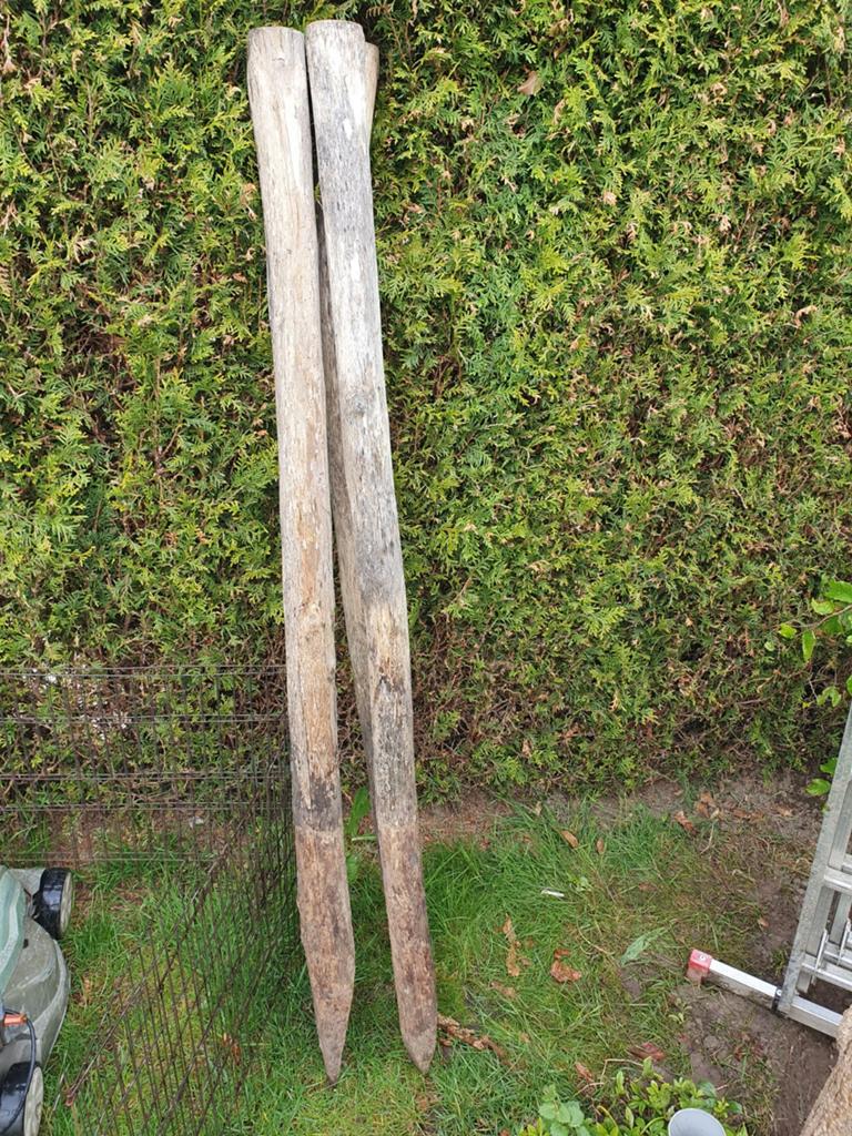 Houten palen voor tuin of afrastering, Ophalen, Zo goed als nieuw, Minder dan 180 cm, Palen