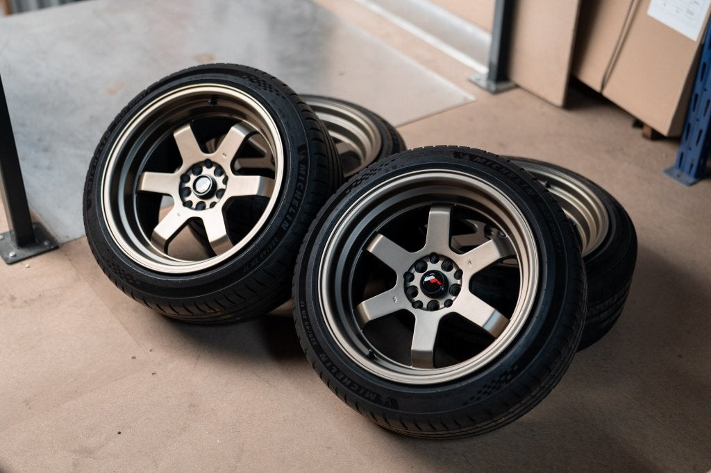 NIEUW JR12 velgen 17 inch 9J ET25 5x100/114.3 & Michelin PS5, Ophalen, Banden en Velgen, Nieuw, 17 inch