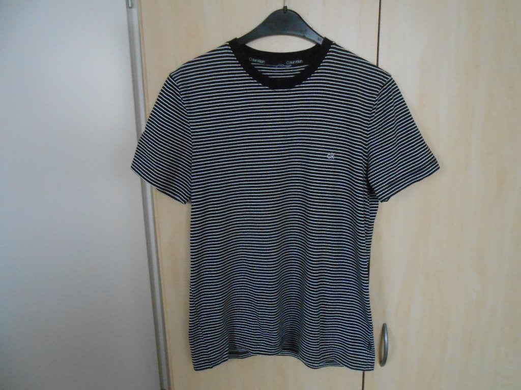 Zwart/wit gestreept shirt maat L van Calvin Klein, Zwart, Ophalen of Verzenden, Gedragen, Calvin Klein