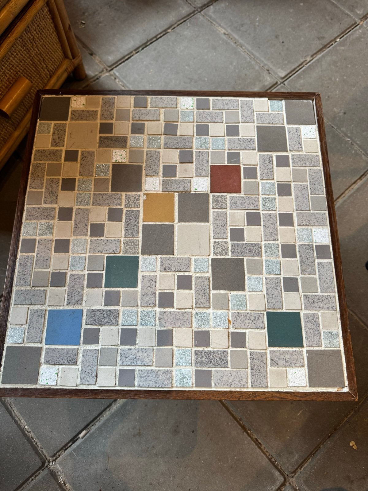Vintage Mozaïek Bijzettafel - Uniek Design, Ophalen of Verzenden