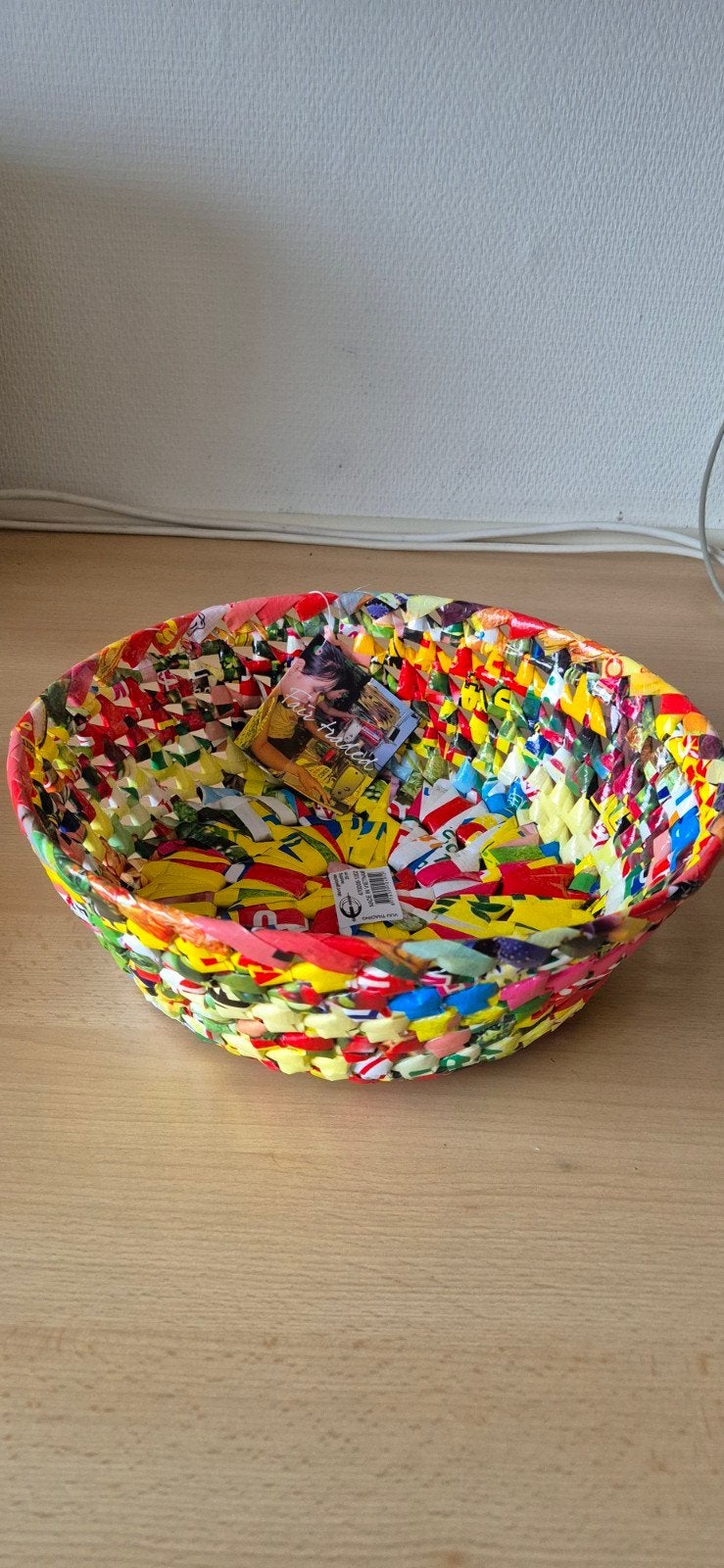 Fair trade mand, nieuw, Kunststof, Mand, Rond, Nieuw