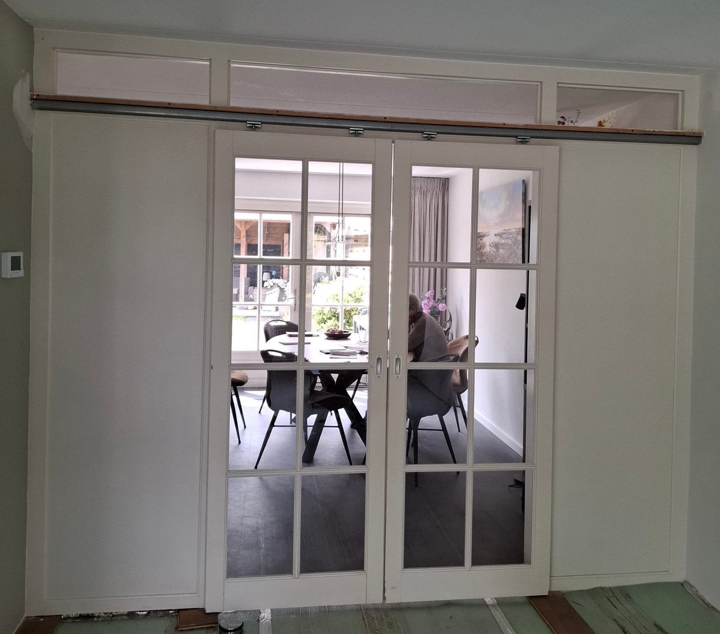 Set ensuite deuren (schuifdeuren) met glas, Ophalen, Gebruikt, Minder dan 80 cm, Binnendeur