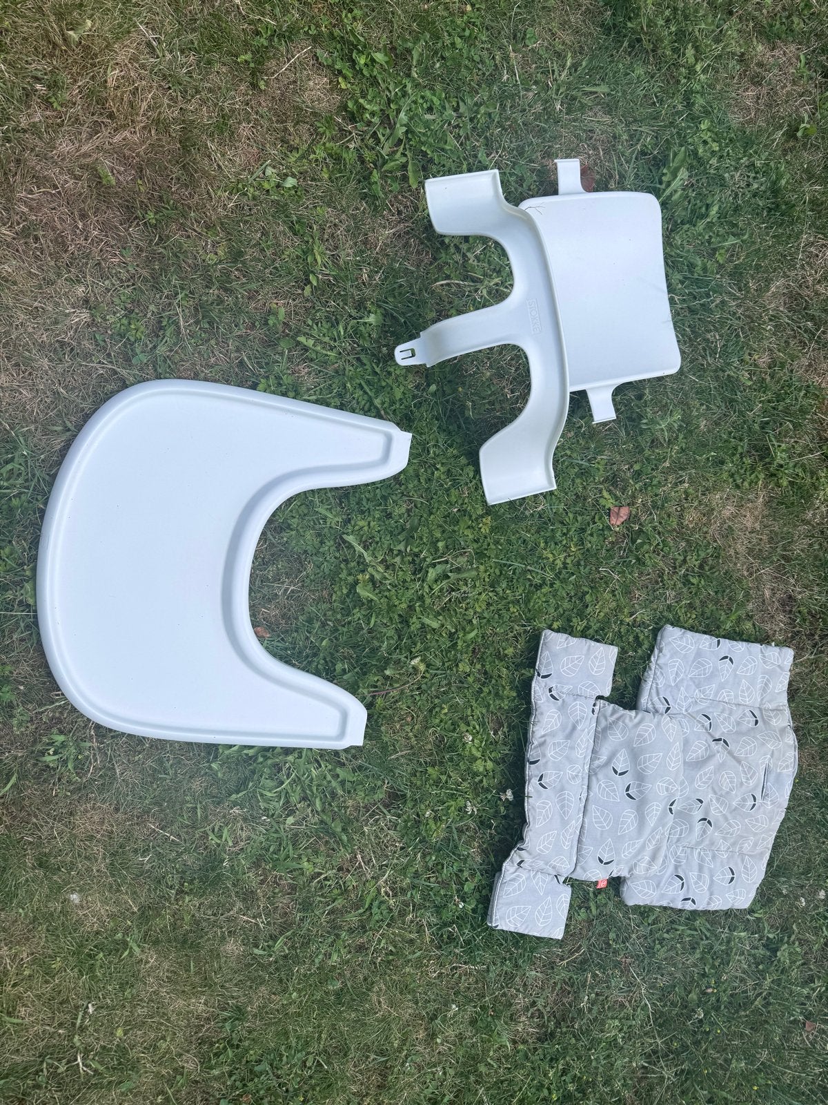 Stokke Tripp Trapp Babyset met blad en kussentje, Ophalen, Gebruikt, Meegroeistoel, Afneembaar eetblad