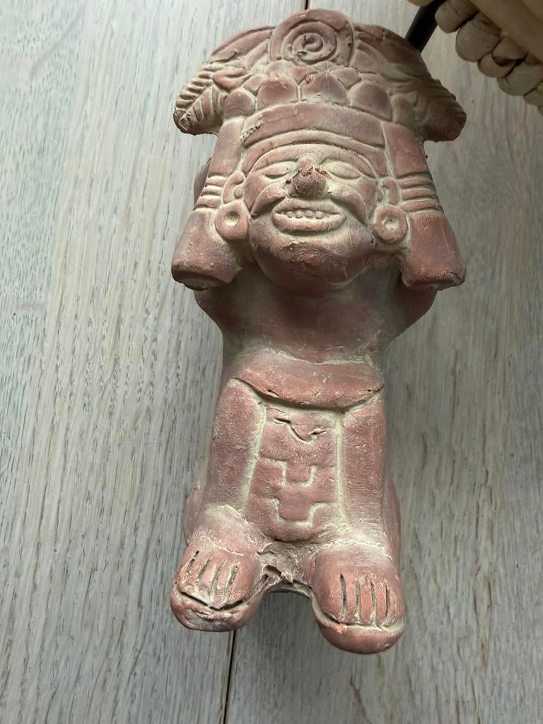 Vintage terracotta beeld uit Mexico, Antiek en Kunst, Curiosa en Brocante, Ophalen of Verzenden
