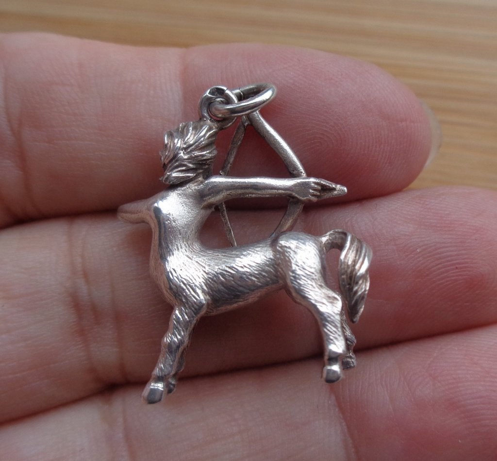 zilveren vintage hanger sterrenbeeld boogschutter [384], Verzenden, Zo goed als nieuw, Kruis of Symbool, Zilver