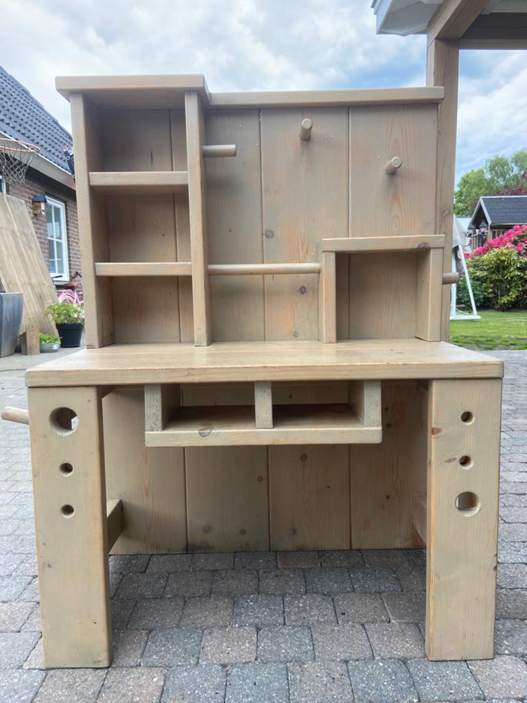 Houten kinder werkbank, Kinderen en Baby's, Speelgoed | Houten speelgoed, Ophalen, Zo goed als nieuw