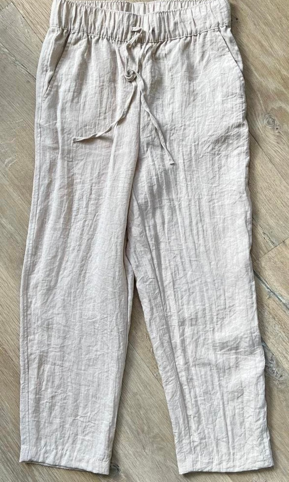 Leuke zomerbroek HM Maat S, Maat 38/40 (M), Beige, Ophalen of Verzenden, Zo goed als nieuw