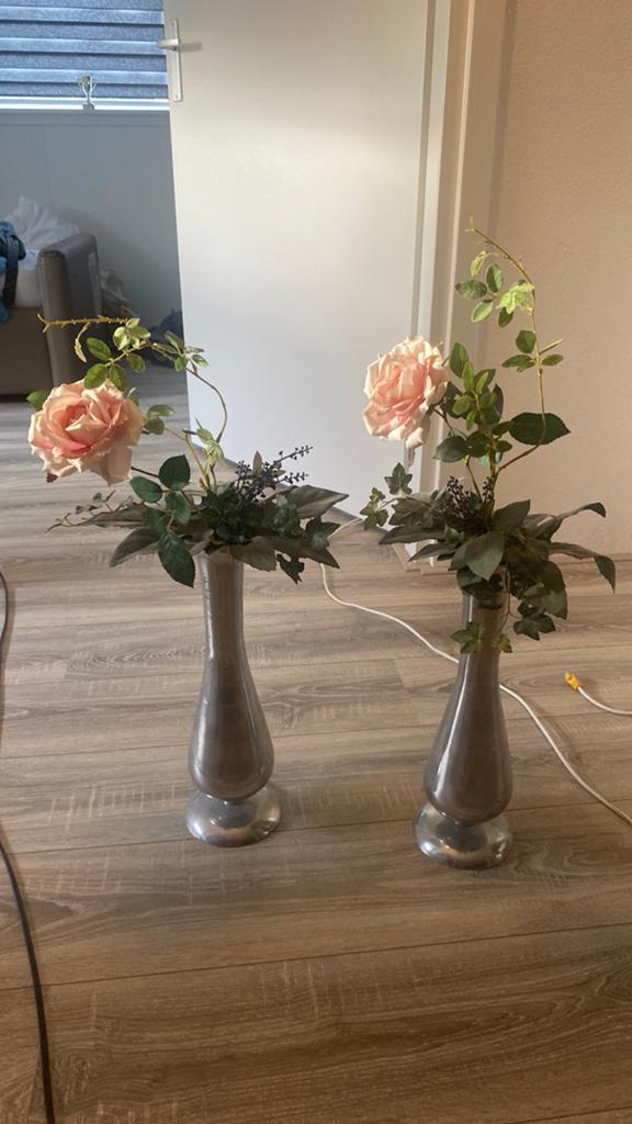 Mooie zilveren vaasjes decoratie, Ophalen of Verzenden, Zo goed als nieuw