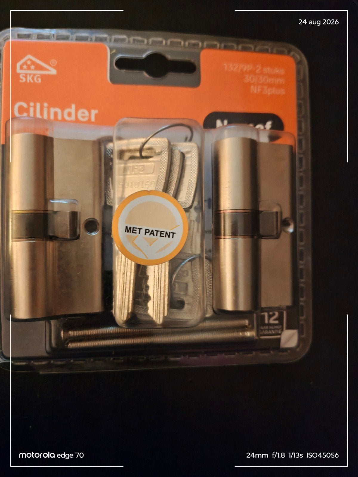 SKG Cilinder 30/30mm NF3plus met patent, 2 stuks en 3 stuks, Ophalen of Verzenden, Nieuw, Slot