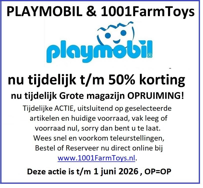 PLAYMOBIL & 1001FarmToys: Magazijn OPRUIMING tot 50% korting, Ophalen of Verzenden, Nieuw, Complete set