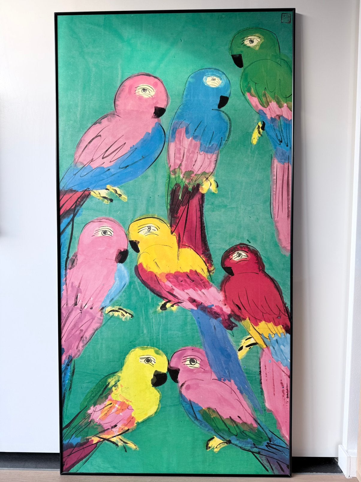 Schilderij papegaaien, Ophalen