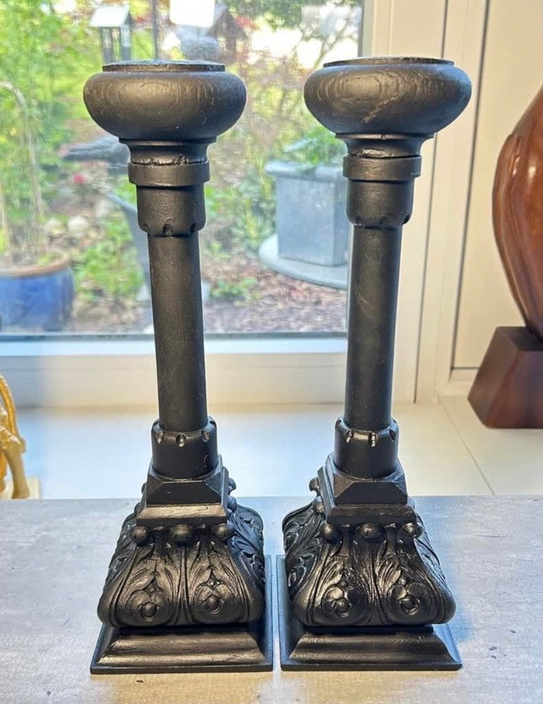 2 x vintage Hoedenstandaard, voet mooi bewerkt prijs p. stuk, Antiek en Kunst, Ophalen of Verzenden
