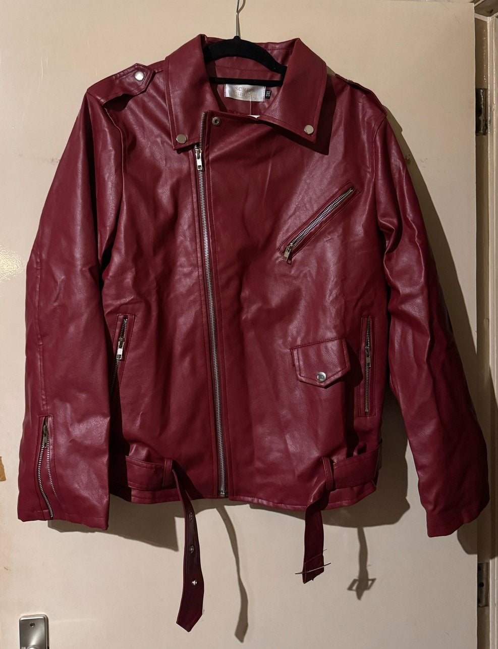 Rode leren jas 3XL - Nieuw met labels, Ophalen of Verzenden, Nieuw, Maat 56/58 (XL), Rood