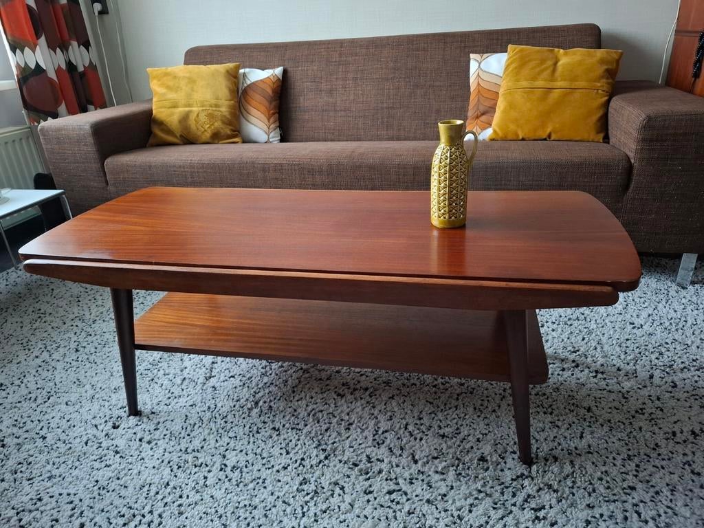 Vintage teakhout salontafel Louis van Teeffelen Midcentury, Huis en Inrichting, Tafels | Salontafels, Ophalen, Gebruikt, 100 tot 150 cm