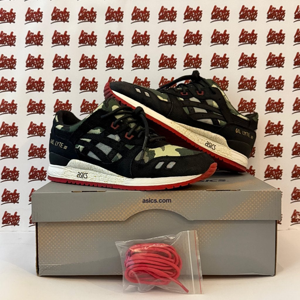 Asics Gel Lyte III Black Camo x Bait Vanquish | EU 42, Bruin, Ophalen of Verzenden, Sneakers of Gympen, Gedragen