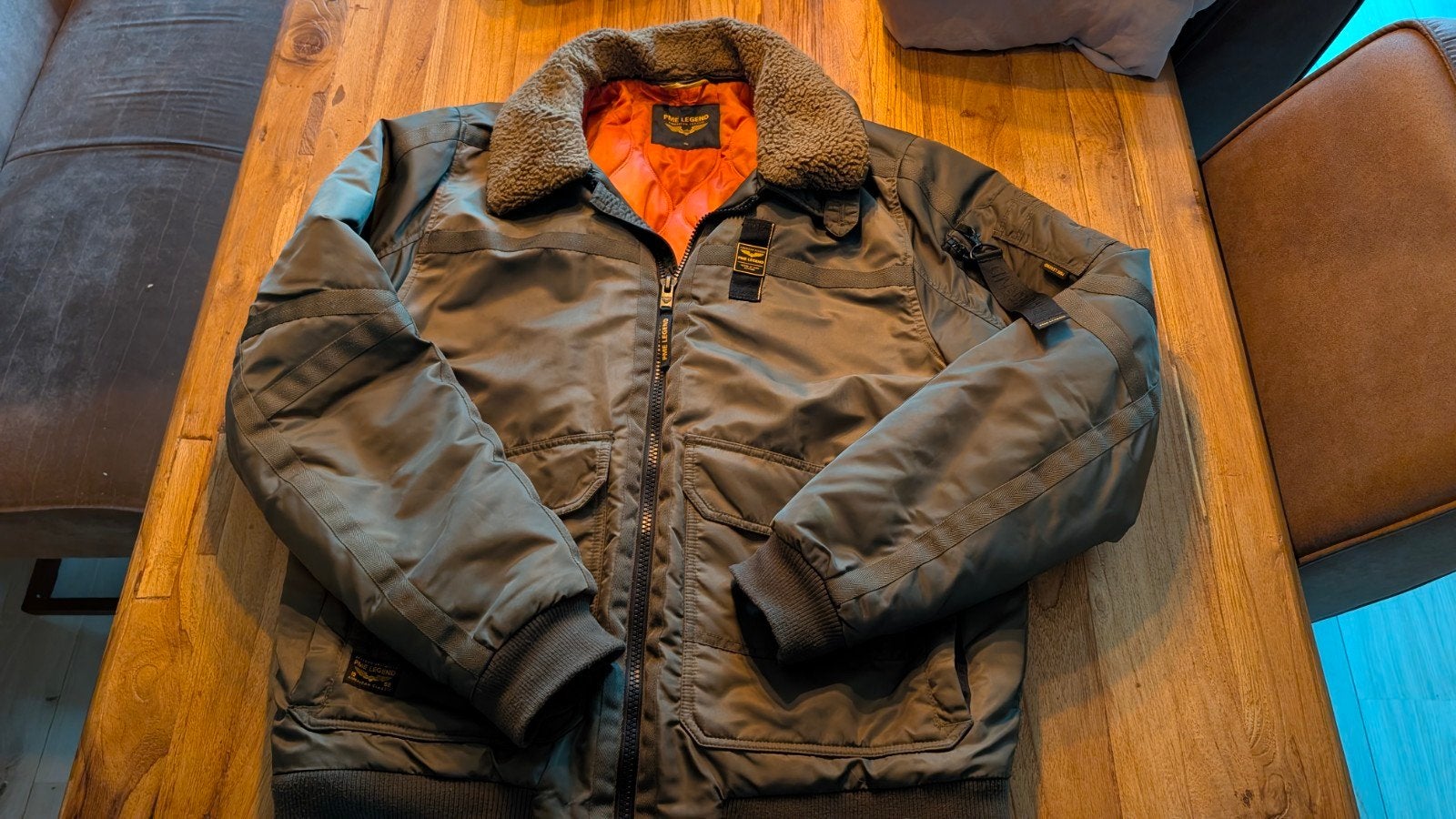 PME Legend Bomberjack Winterjas XXL - Groen met Oranje, Kleding | Heren, Jassen | Winter, Overige maten, Ophalen of Verzenden