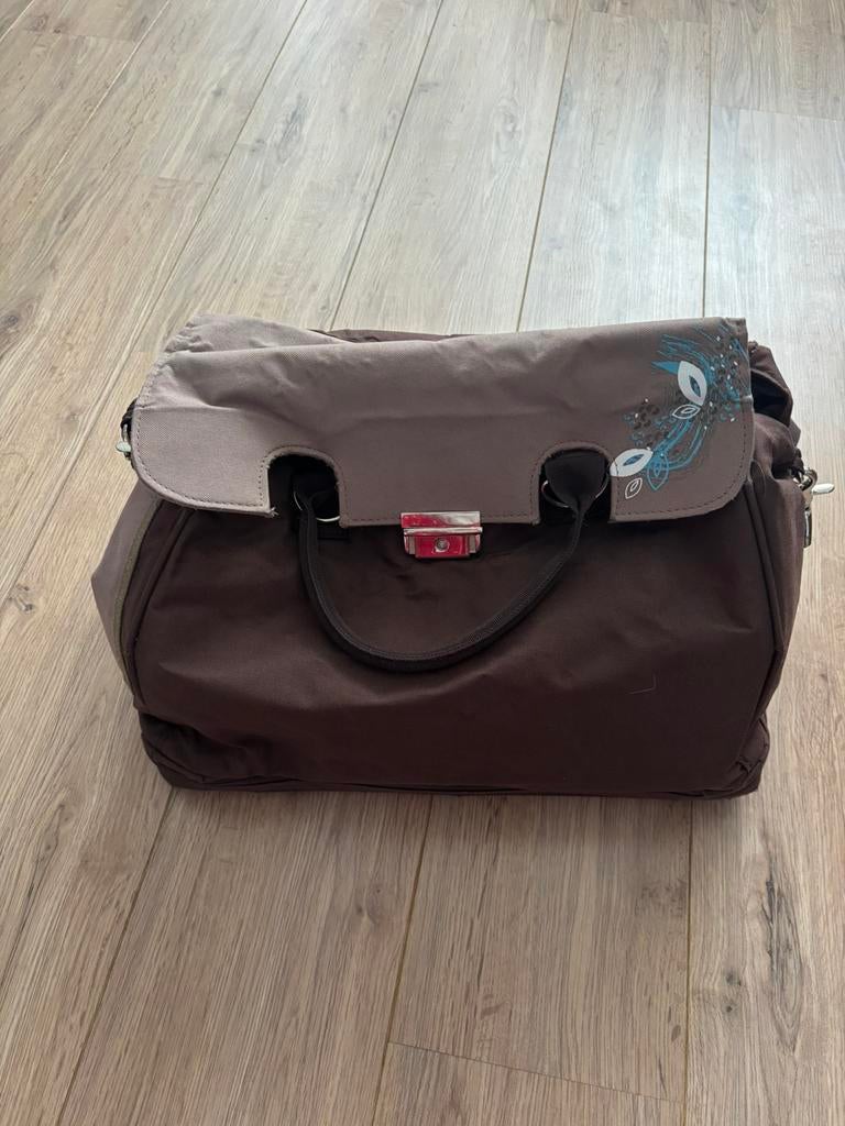 Babymoov luiertas met verschoonmat en speenhouder, Ophalen of Verzenden, Gebruikt, Bruin, 30 cm of meer
