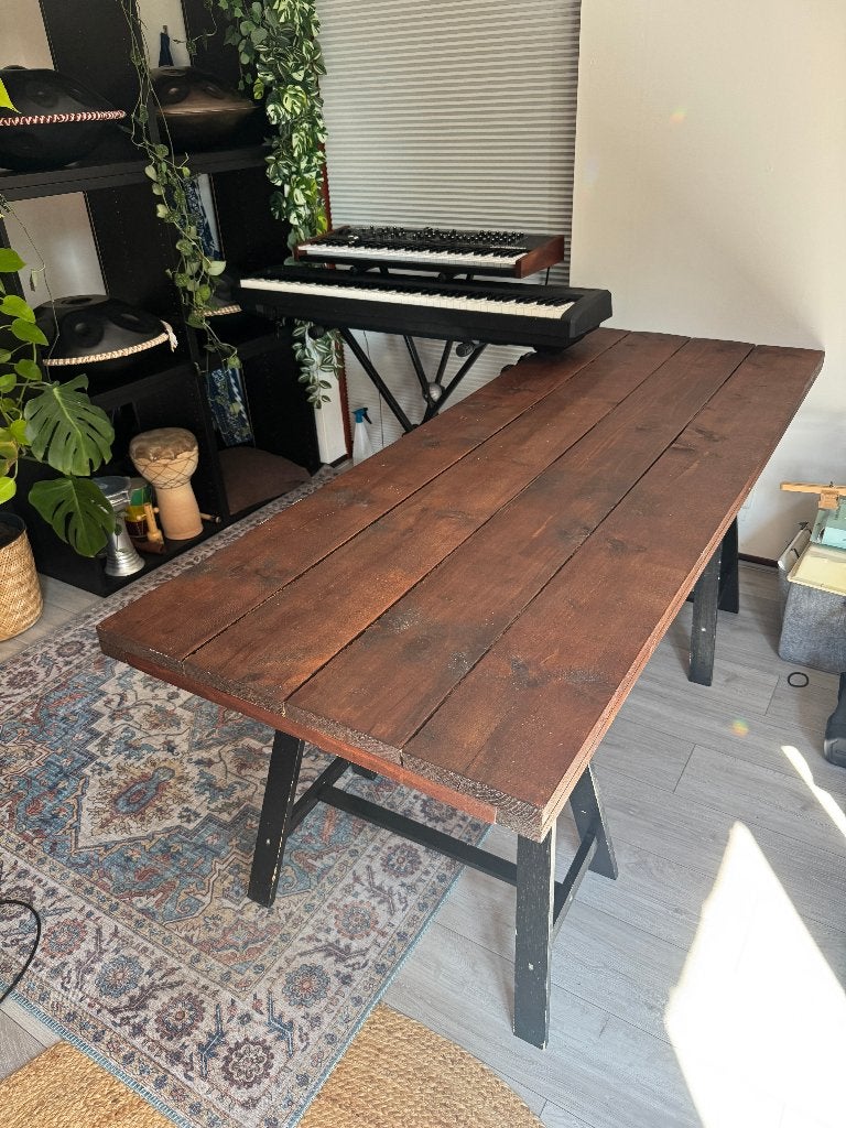 Steigerhout bureaublad, Ophalen, Hout, Zo goed als nieuw, 70 cm