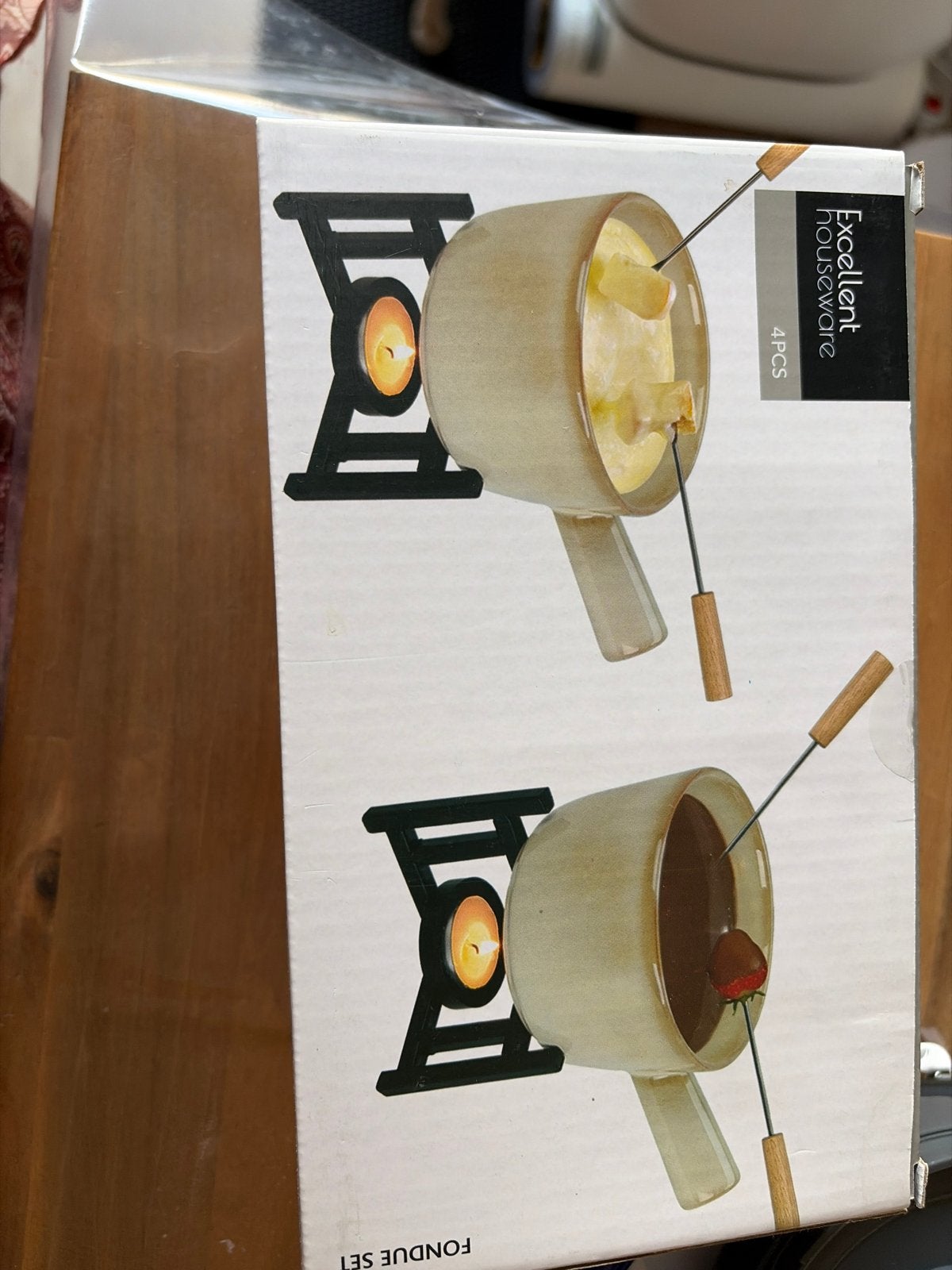 Excellent Houseware Fondueset - Kaas of Chocolade, Ophalen, Nieuw, Waxinelicht, Fondueset