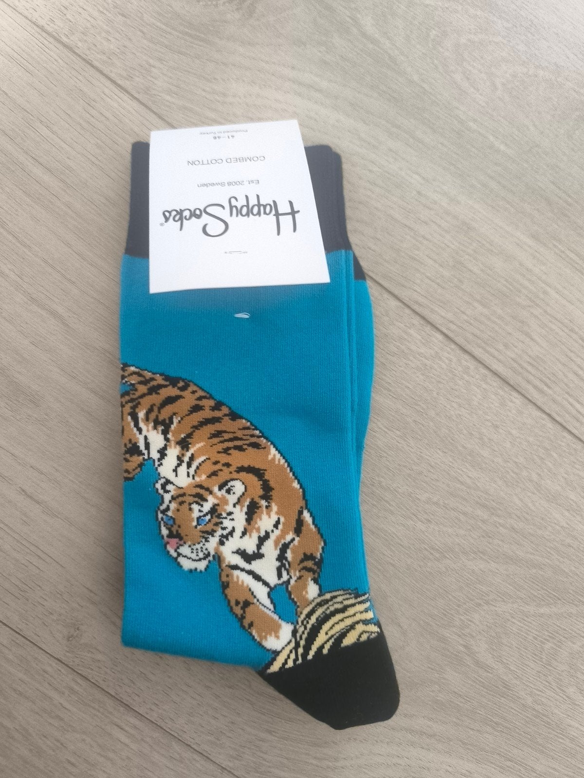 Happy Socks tijgerprint sokken - Nieuw, Happy Socks, Verzenden, Blauw, Nieuw